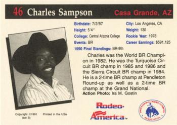 1991 Rodeo America Set B #46 Charles Sampson Back